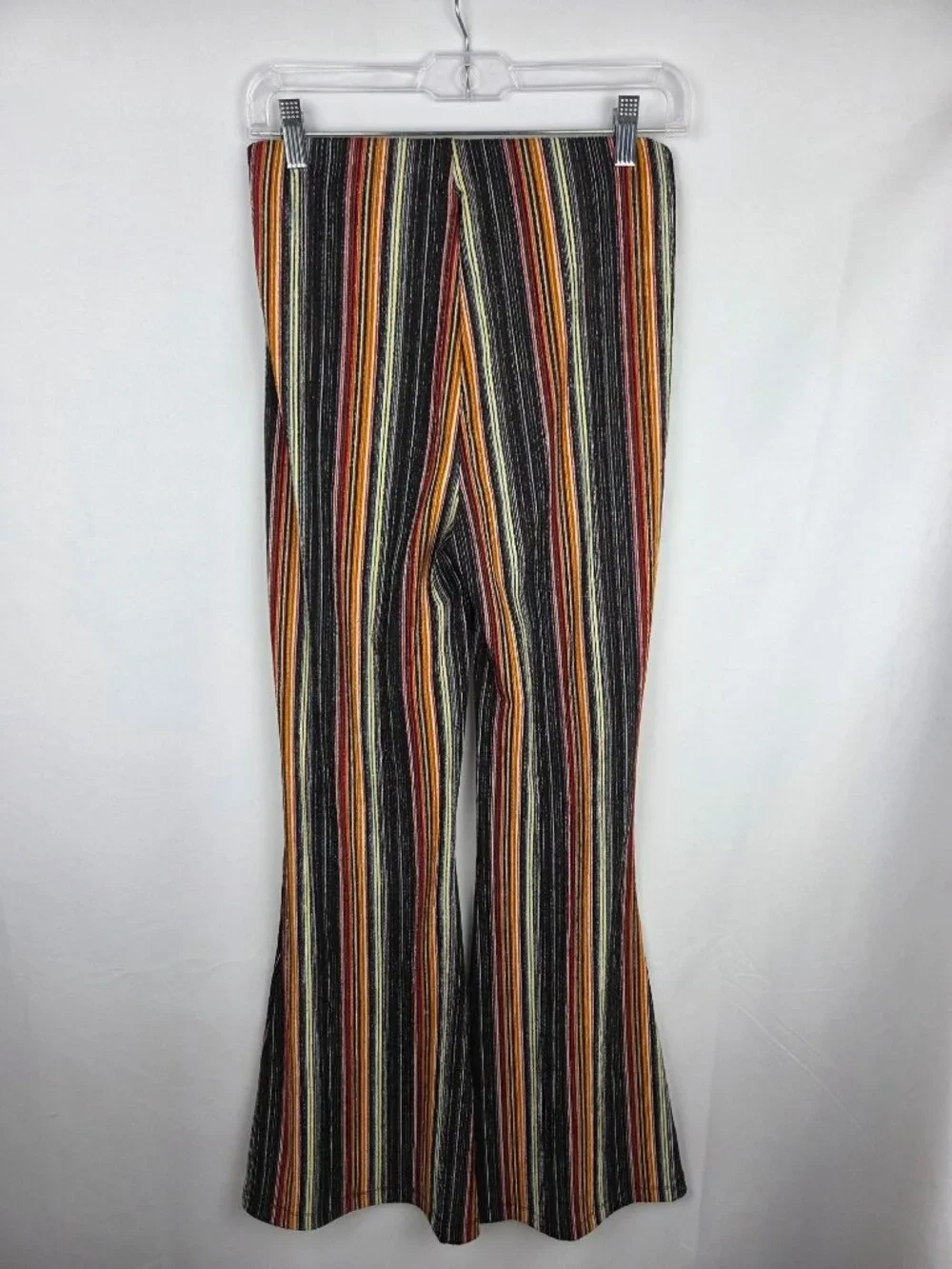 Free People Kitty Flare Pants Sz S Striped Knit Bell Bottom Boho Retro 70s EUC - Picture 4 of 14